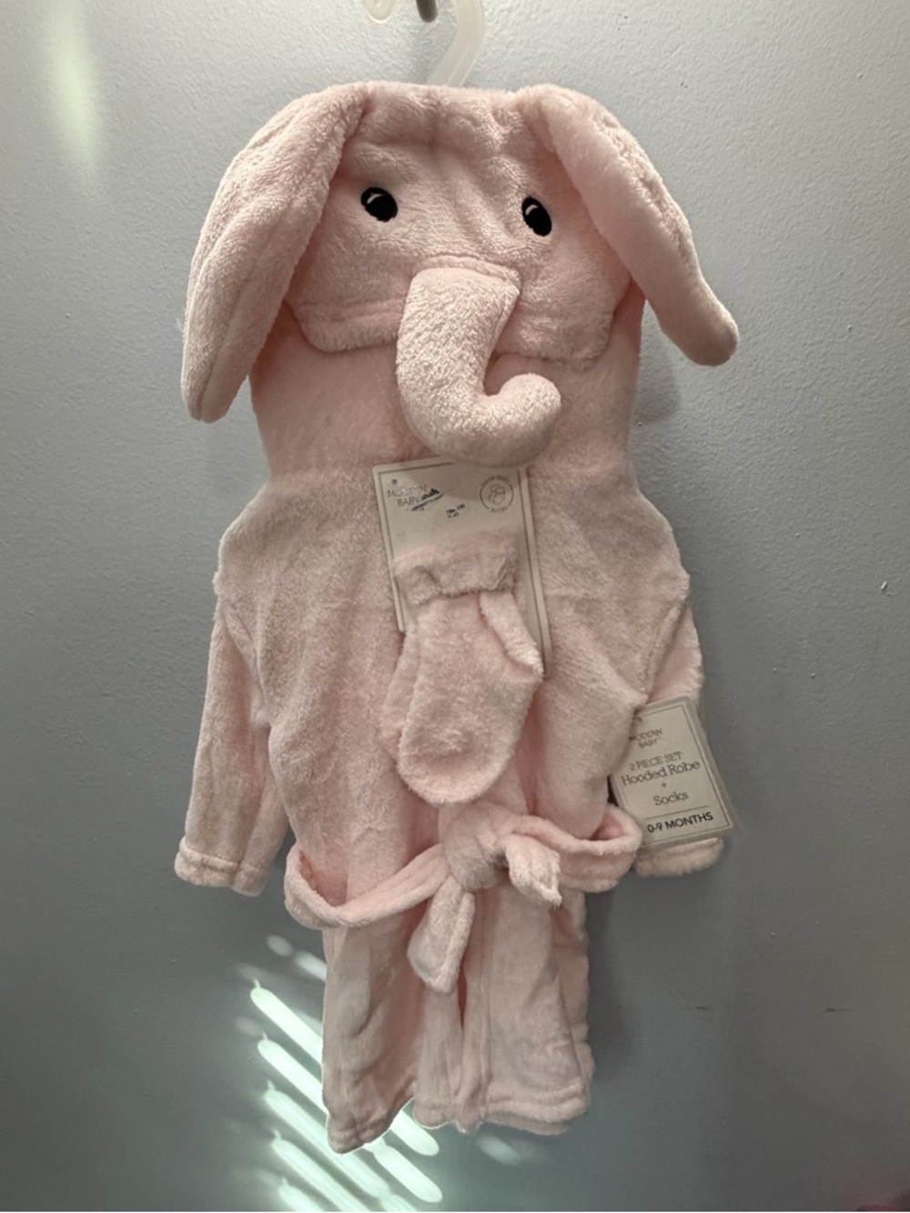 Pink Elephant Hooded Kids Pajama Robe